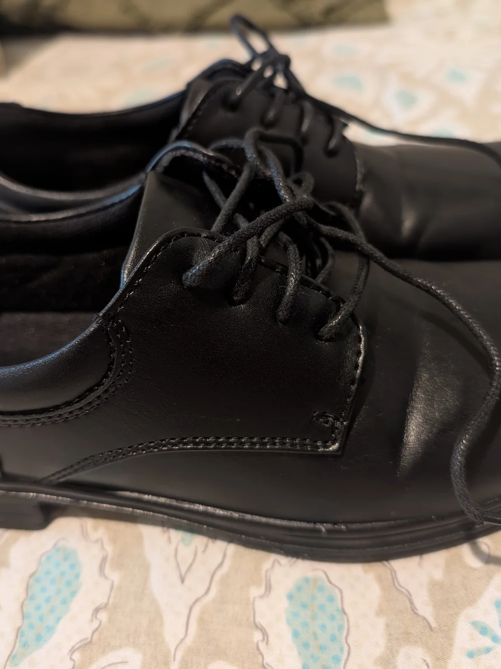 Deerstags Boy’s Black Leather Lace-Up Dress Shoes